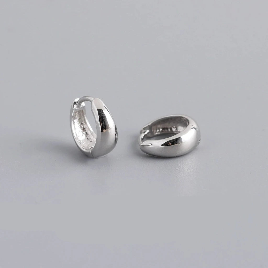 Stainless Steel 1 Pair Minimalist Huggie Hoop Earrings For Women Gold Color Tiny Round Circle 6/10/12mm Punk Unisex Rock Earring