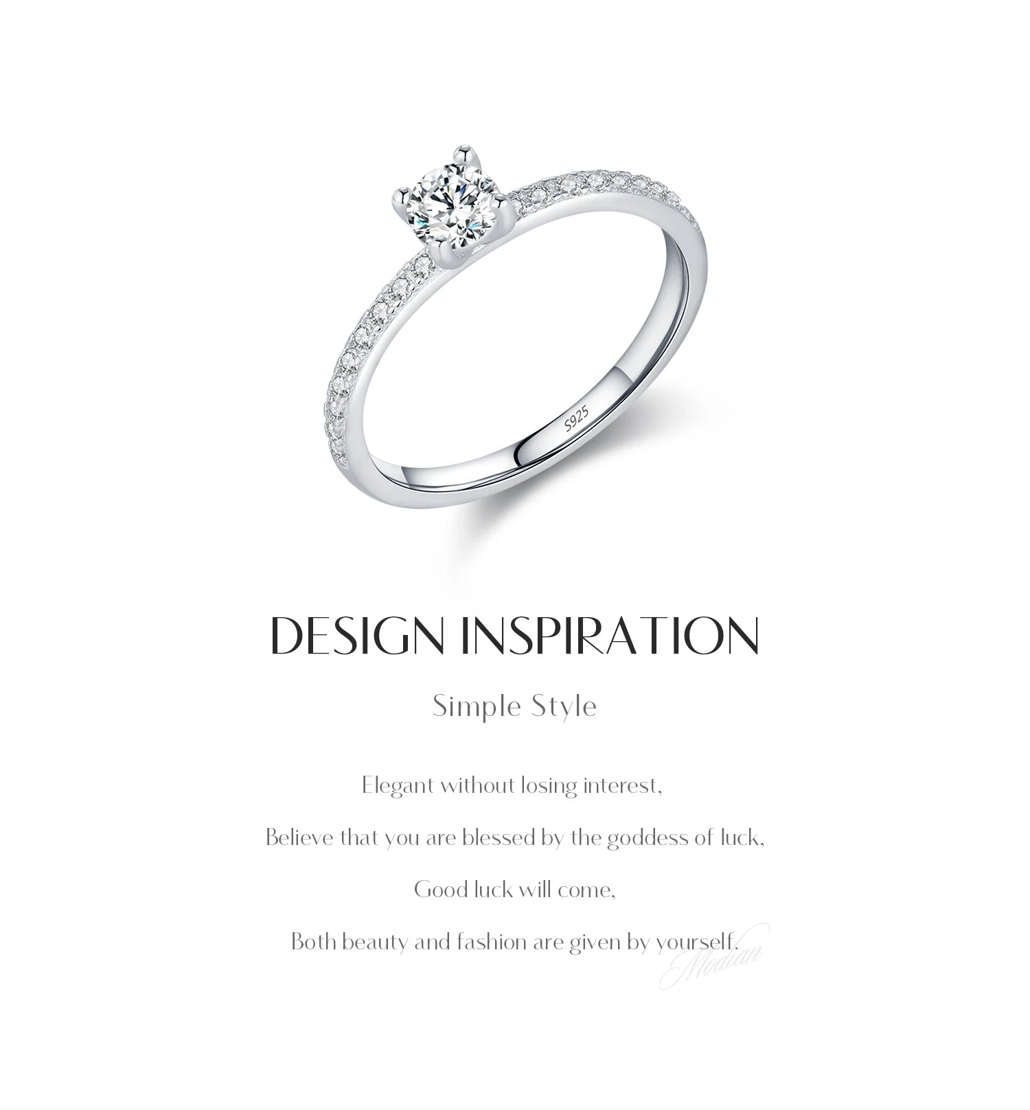 MODIAN D Color Moissanite Ring Delicate Square 925 Sterling Silver Lab Diamond Ring For Women Wedding Statement Jewelry