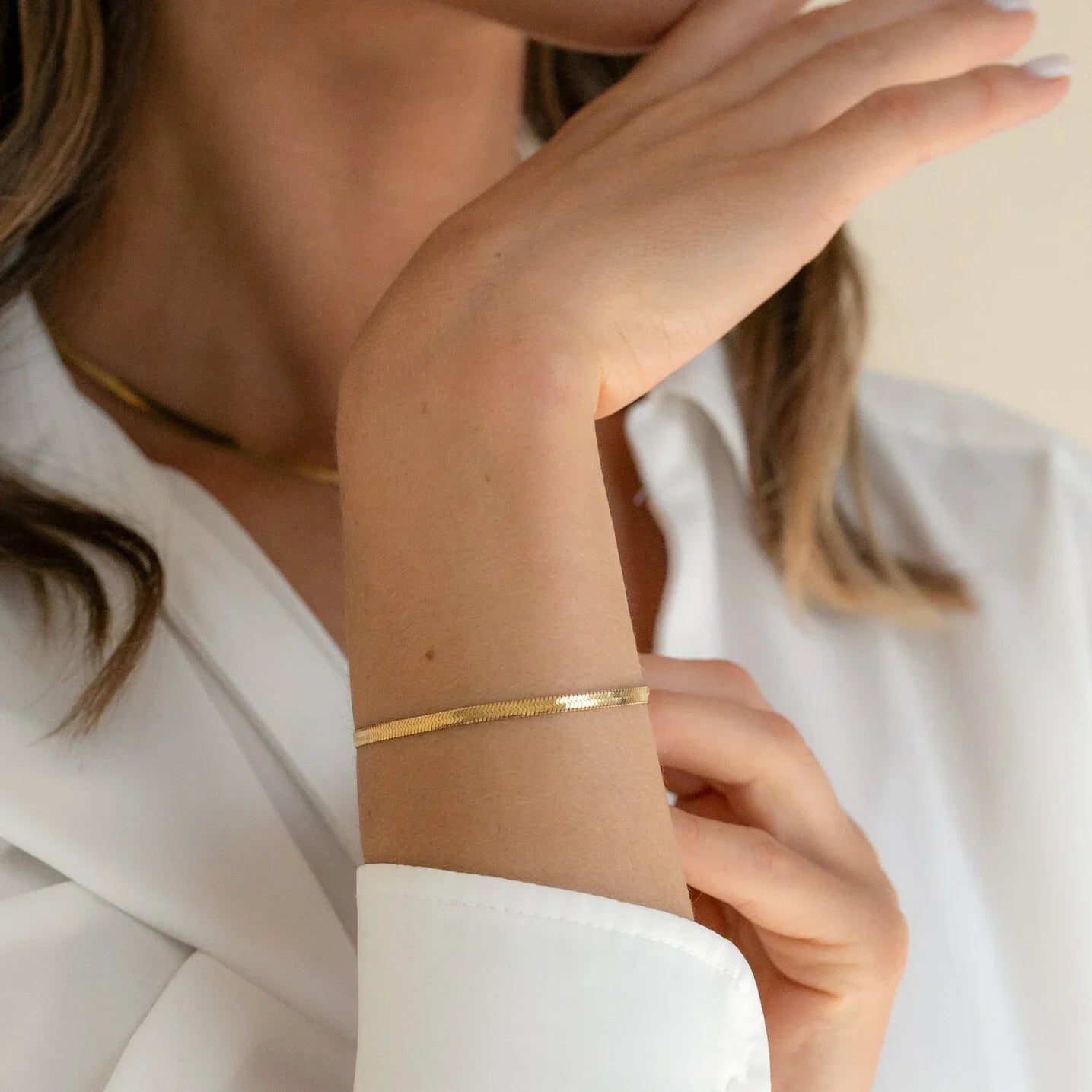Minimalist 16+5cm Classic Snake Chain Bracelet Gold Color Width 2/3/4MM Stainless Steel Chain Bracelet For Women Jewelry Gift