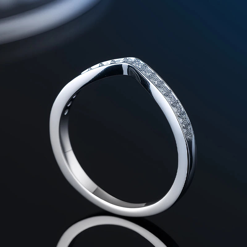 100% Pass Diamond tester Pen Moissanite Ring Matching Wedding Diamond Band for Women 925 Sterling Silver Female Single Tail Ring