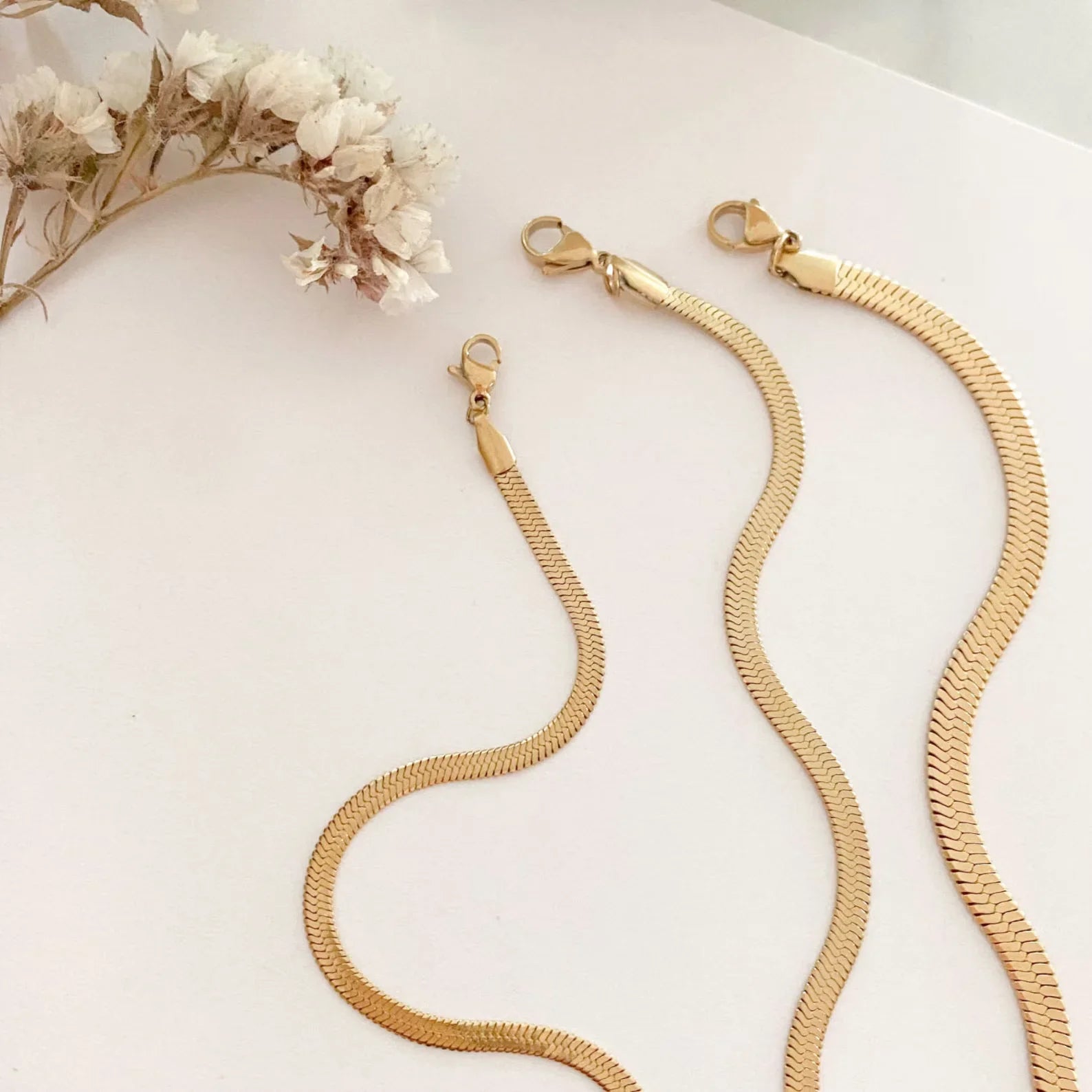 Minimalist 16+5cm Classic Snake Chain Bracelet Gold Color Width 2/3/4MM Stainless Steel Chain Bracelet For Women Jewelry Gift
