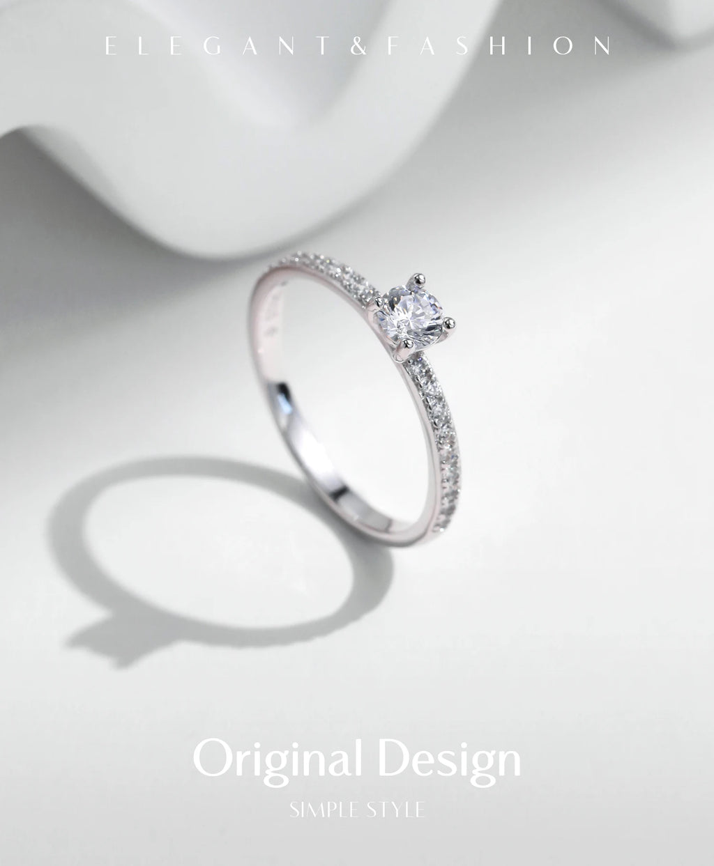 MODIAN D Color Moissanite Ring Delicate Square 925 Sterling Silver Lab Diamond Ring For Women Wedding Statement Jewelry