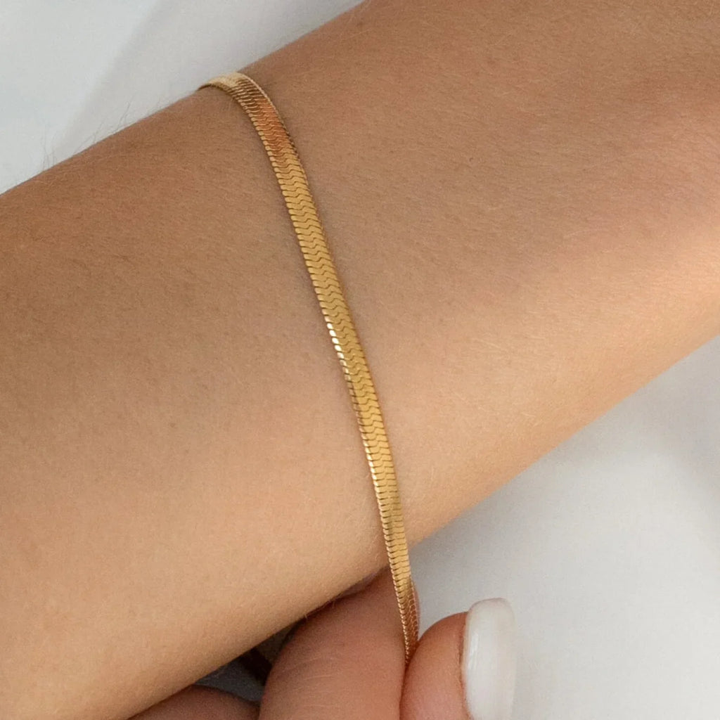 Minimalist 16+5cm Classic Snake Chain Bracelet Gold Color Width 2/3/4MM Stainless Steel Chain Bracelet For Women Jewelry Gift
