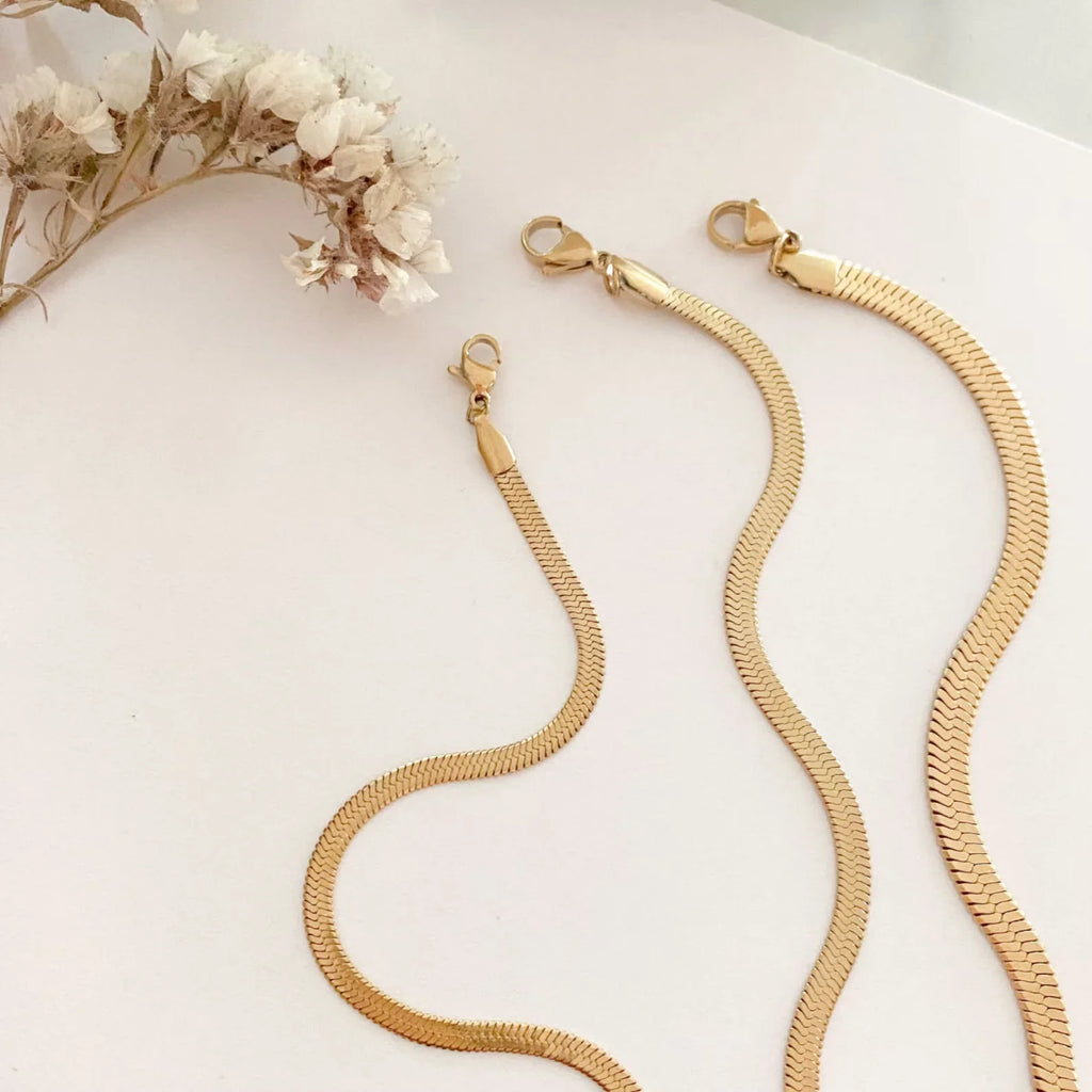 Minimalist 16+5cm Classic Snake Chain Bracelet Gold Color Width 2/3/4MM Stainless Steel Chain Bracelet For Women Jewelry Gift